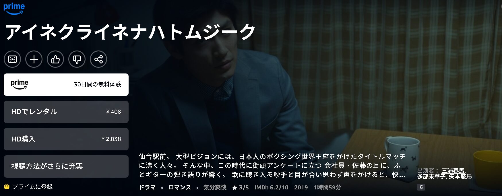 Amazonプライムのアイネクライネナハトムジーク配信画像