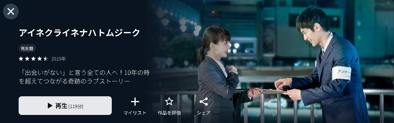 U-NEXTのアイネクライネナハトムジーク配信画像