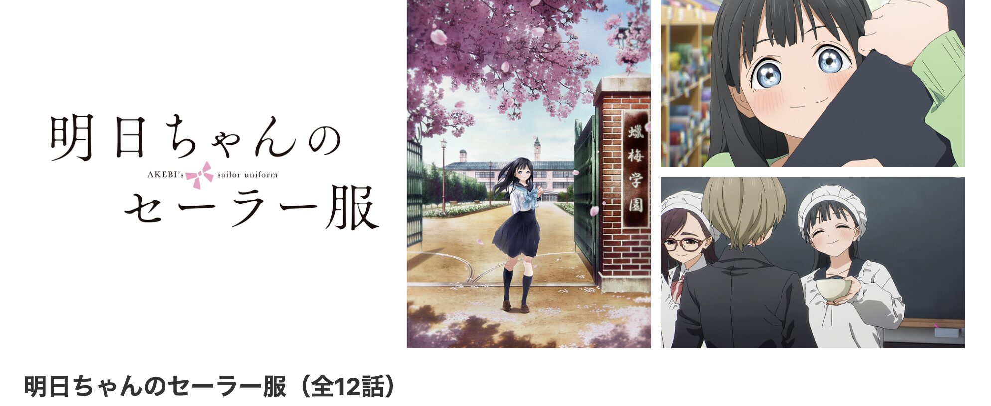 dアニメストアの明日ちゃんのセーラー服配信画像