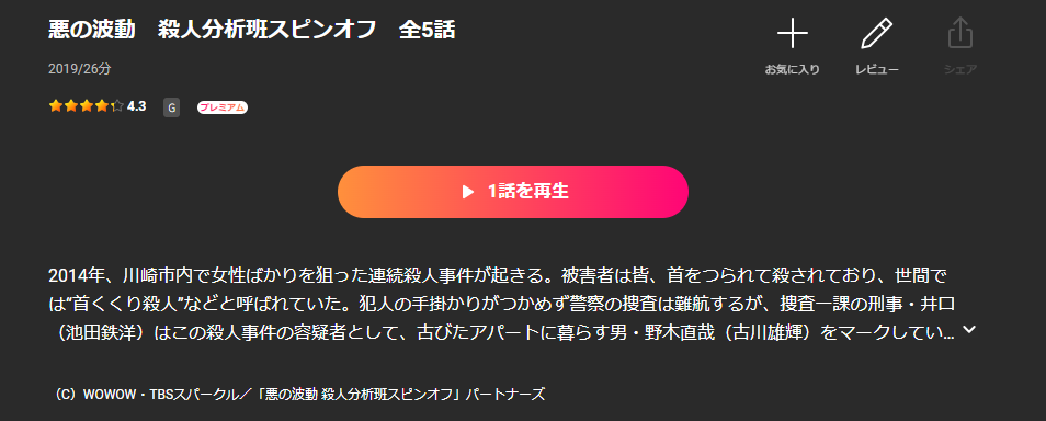 Leminoの悪の波動 殺人分析班スピンオフ配信画像
