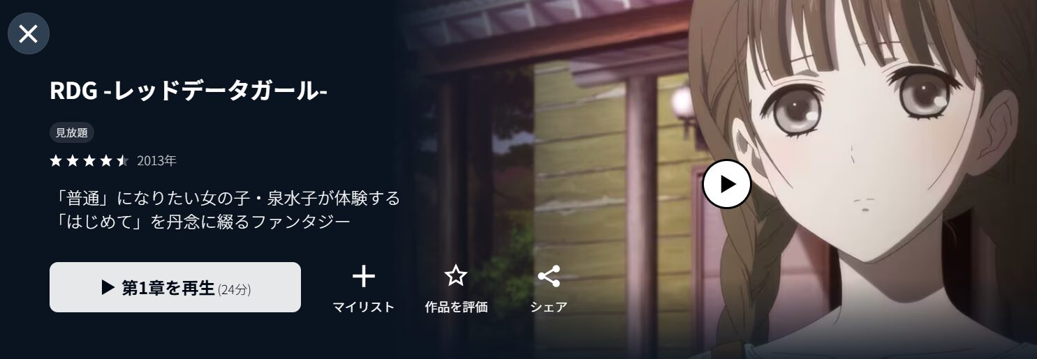 U-NEXTのRDG レッドデータガール配信画像