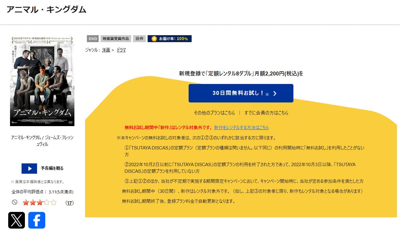 TSUTAYA DISCASのアニマル・キングダム