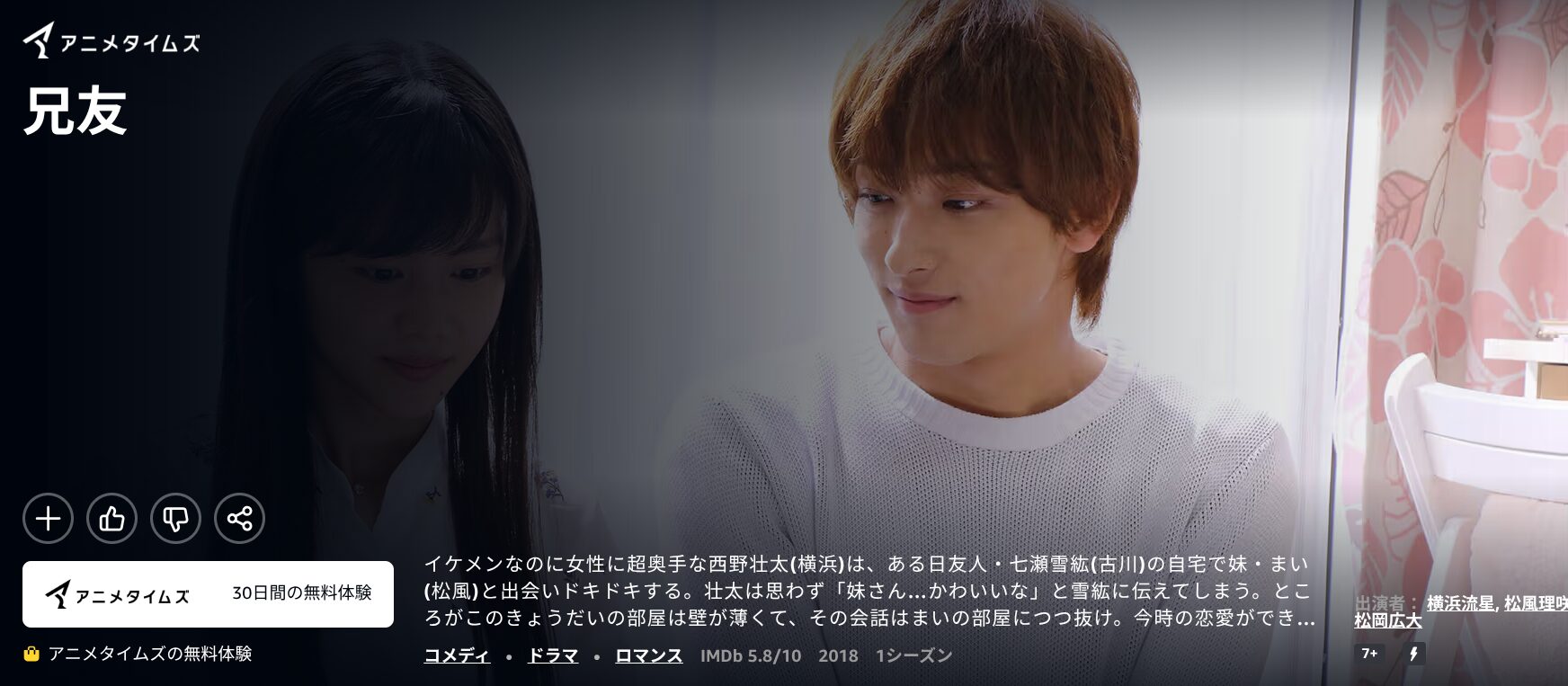 Amazonプライムの兄友配信画像