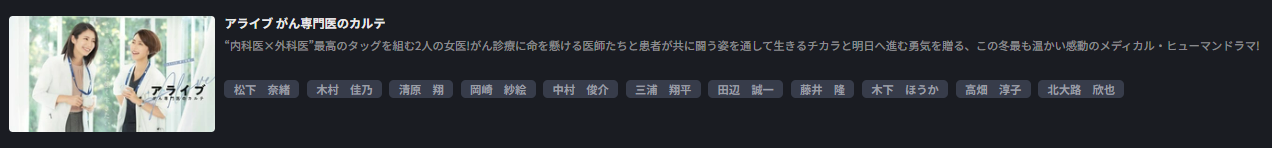 FOD Premiumのアライブ がん専門医のカルテ配信画像