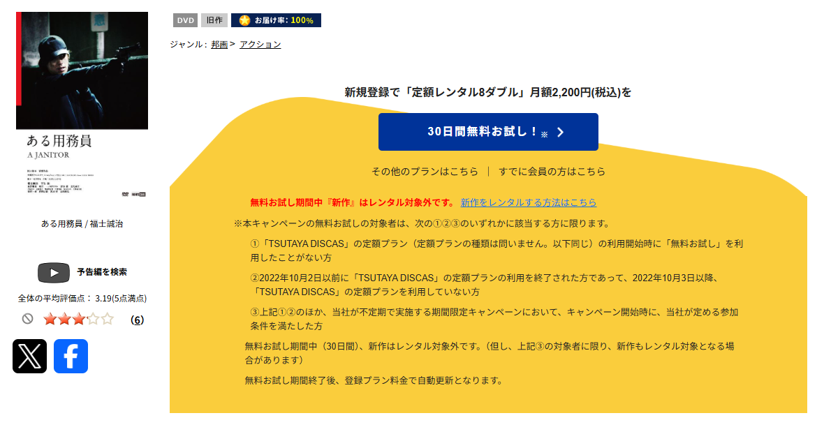 TSUTAYA DISCASのある用務員