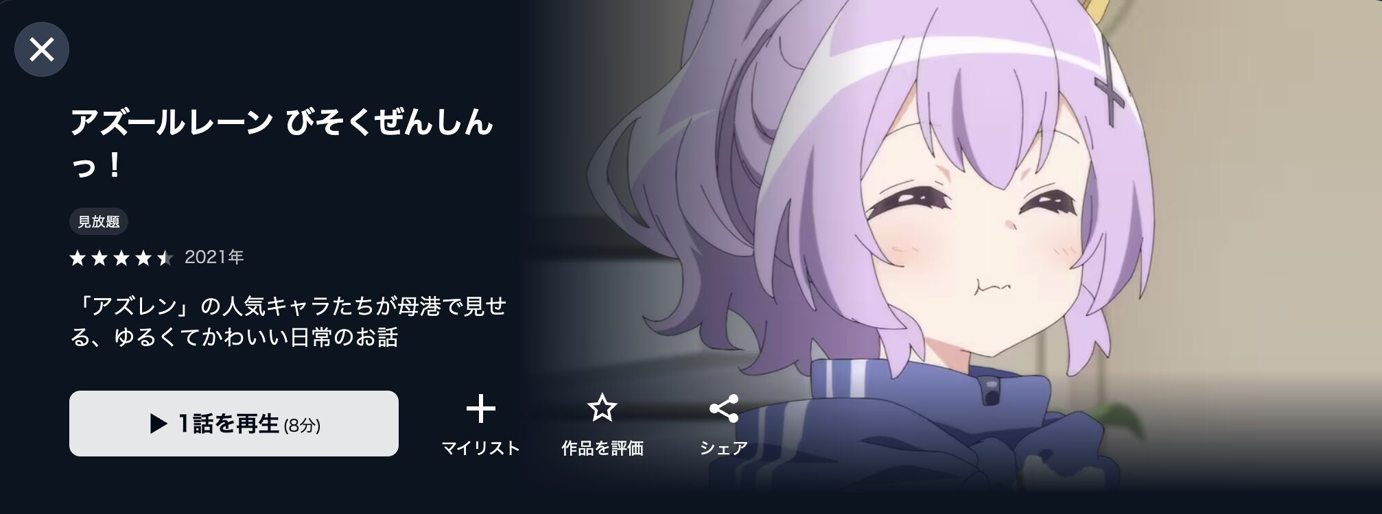U-NEXTのアズールレーン びそくぜんしんっ！配信画像