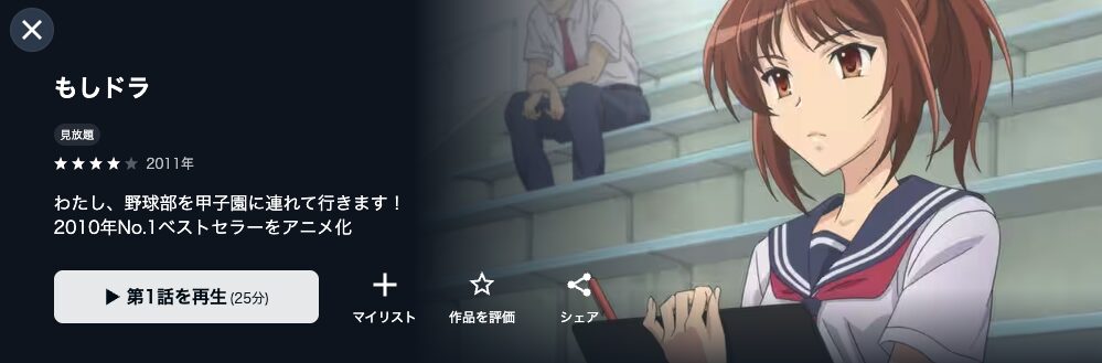 U-NEXTのもしドラ配信画像