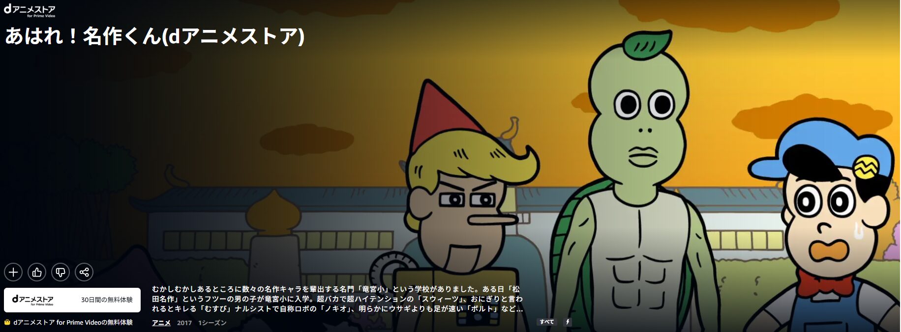 Amazonプライムのあはれ！名作くん（1期）配信画像