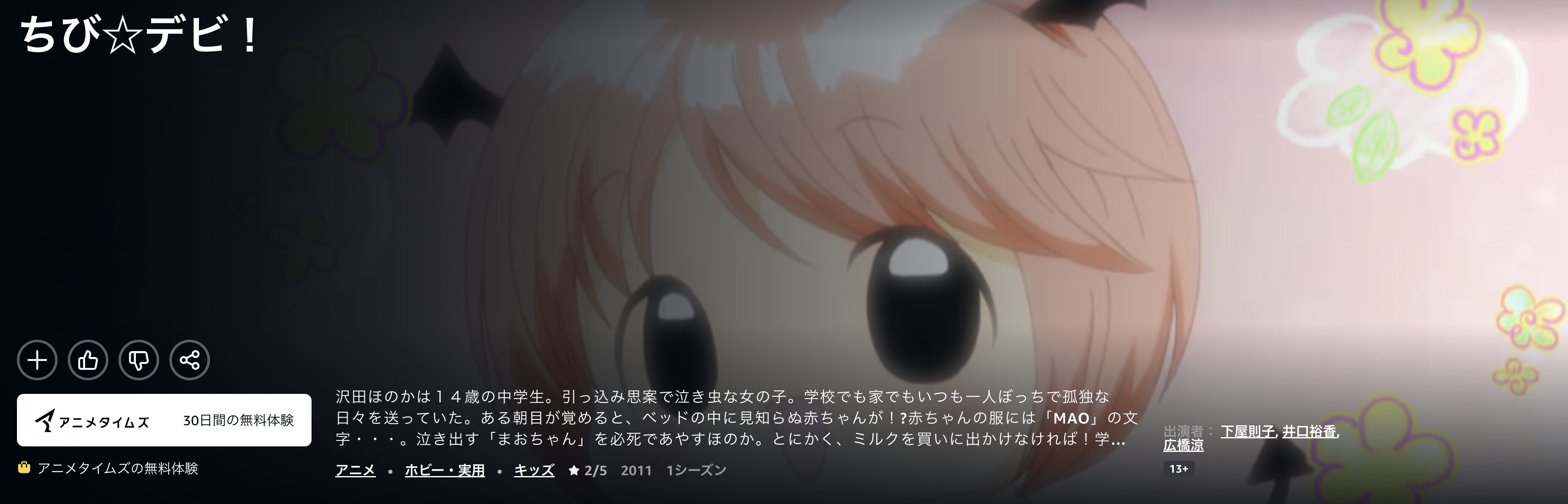 Amazonプライムのちび☆デビ！配信画像