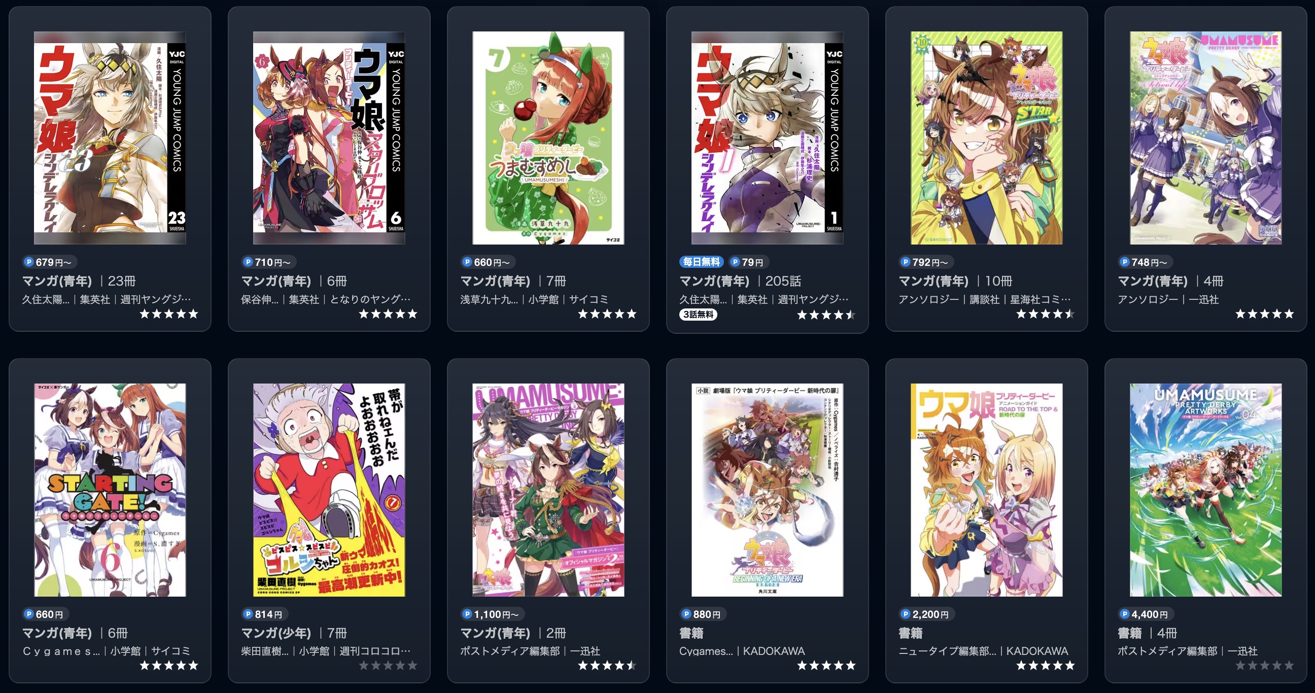 U-NEXTのウマ娘書籍画像