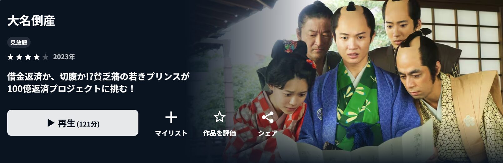 U-NEXTの大名倒産配信画像