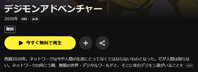 DMM TVのデジモンアドベンチャー（2020）配信画像