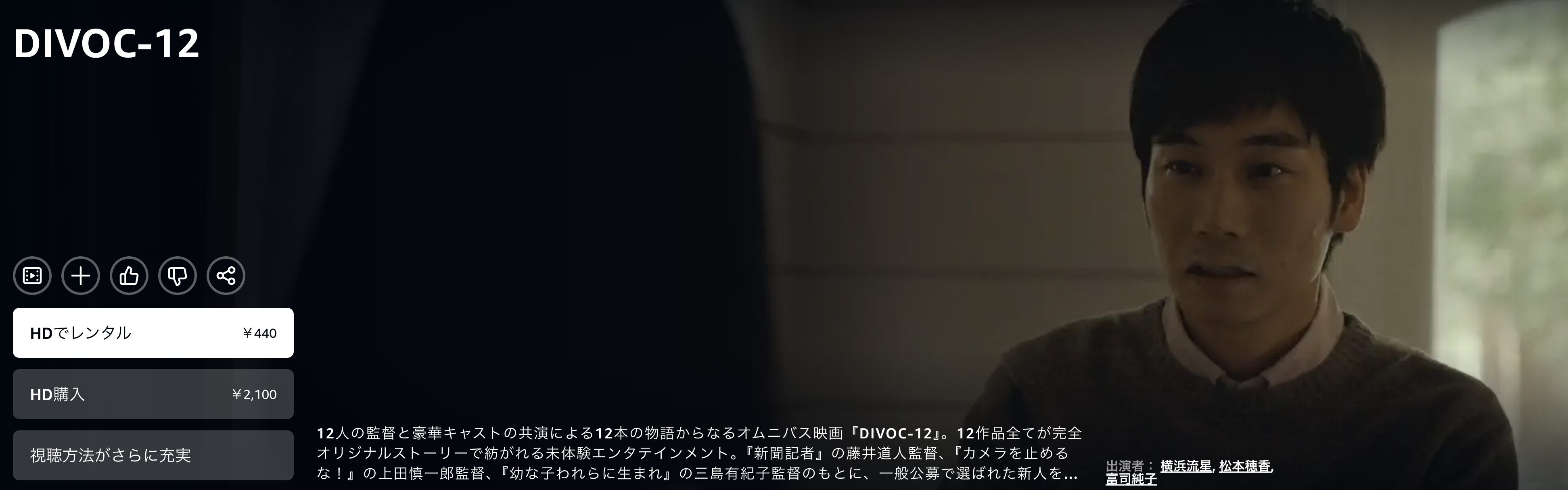 AmazonプライムのDIVOC-12配信画像
