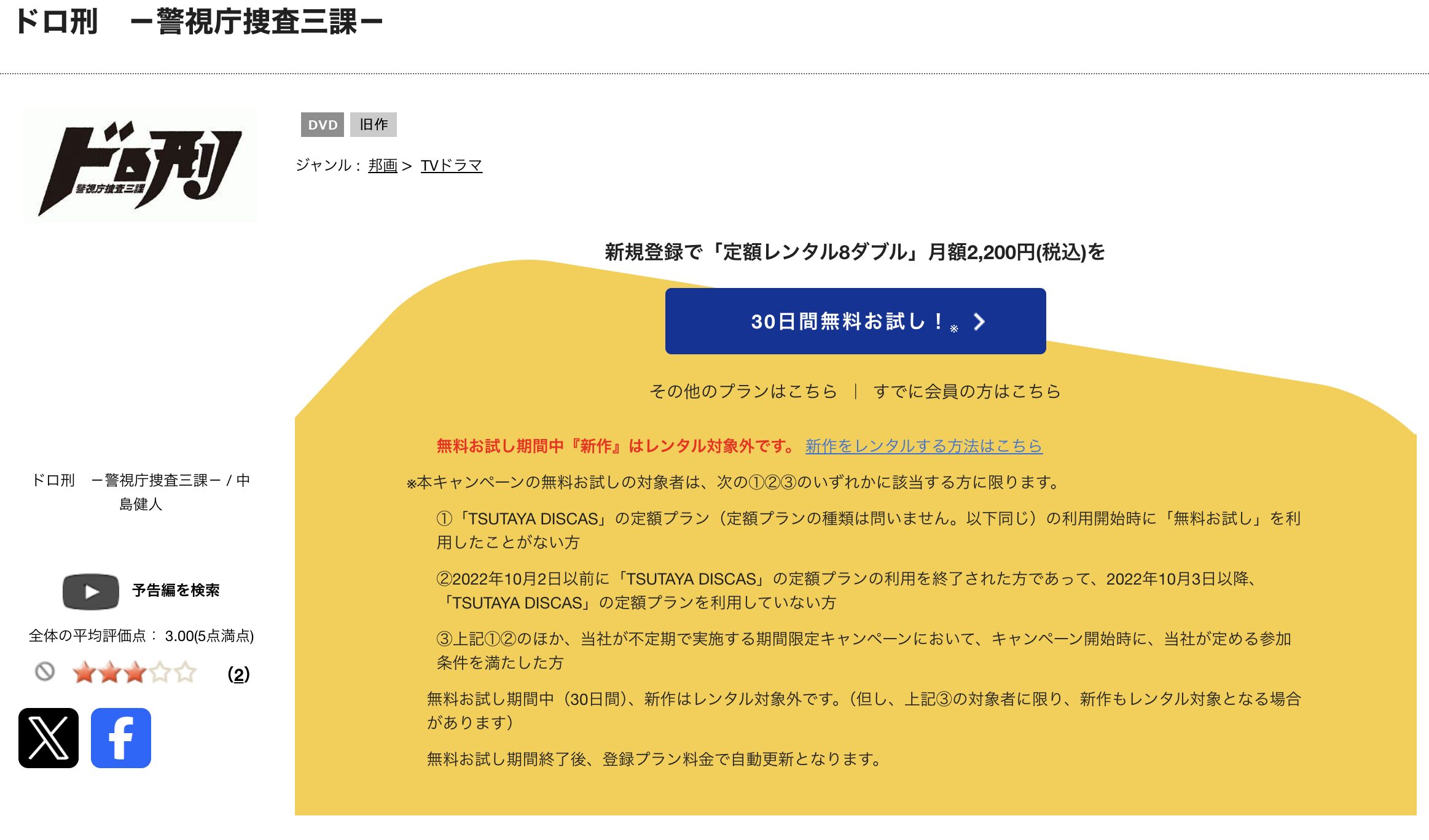 TSUTAYA DISCASのドロ刑 -警視庁捜査三課-