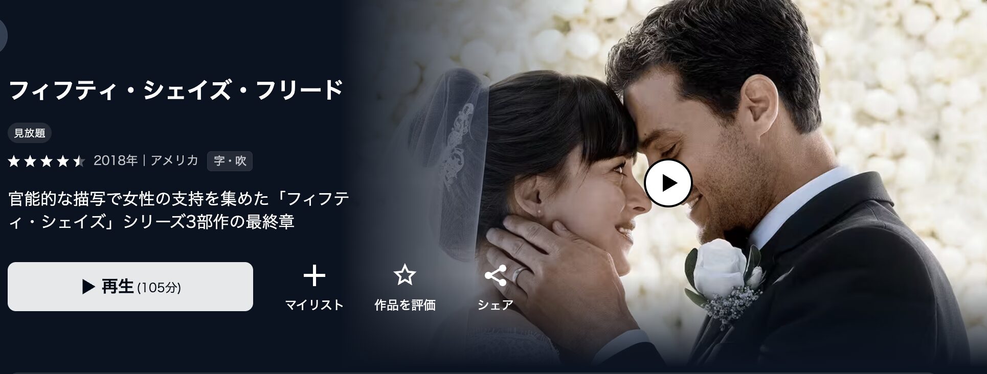 U-NEXTのフィフティ・シェイズ・フリード配信画像