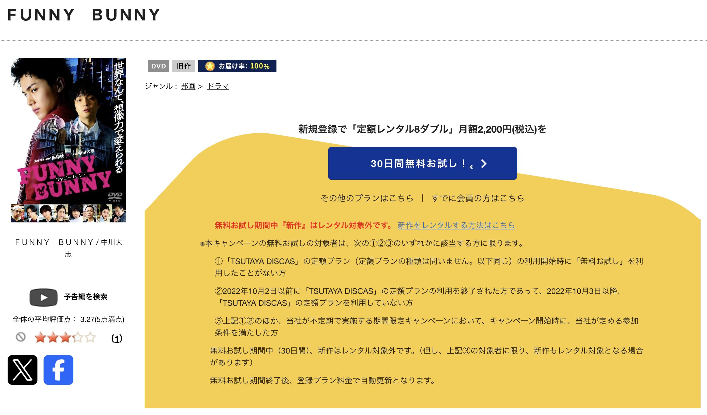 TSUTAYA DISCASのFUNNY BUNNY