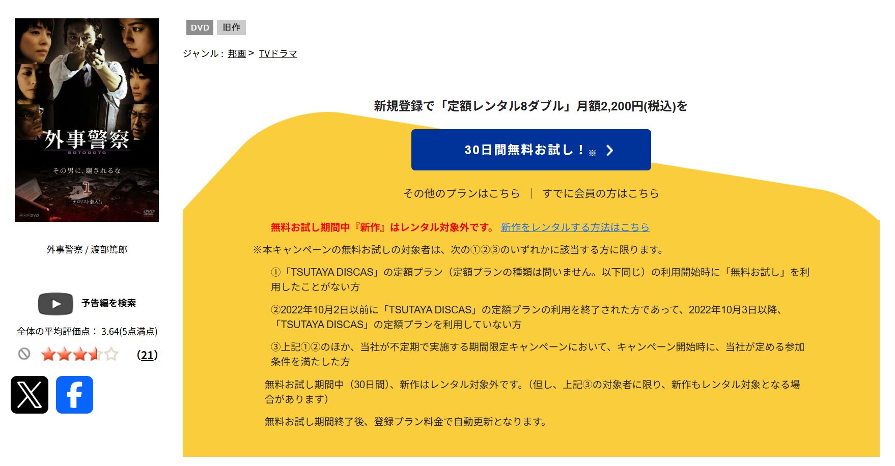 TSUTAYA DISCASの外事警察