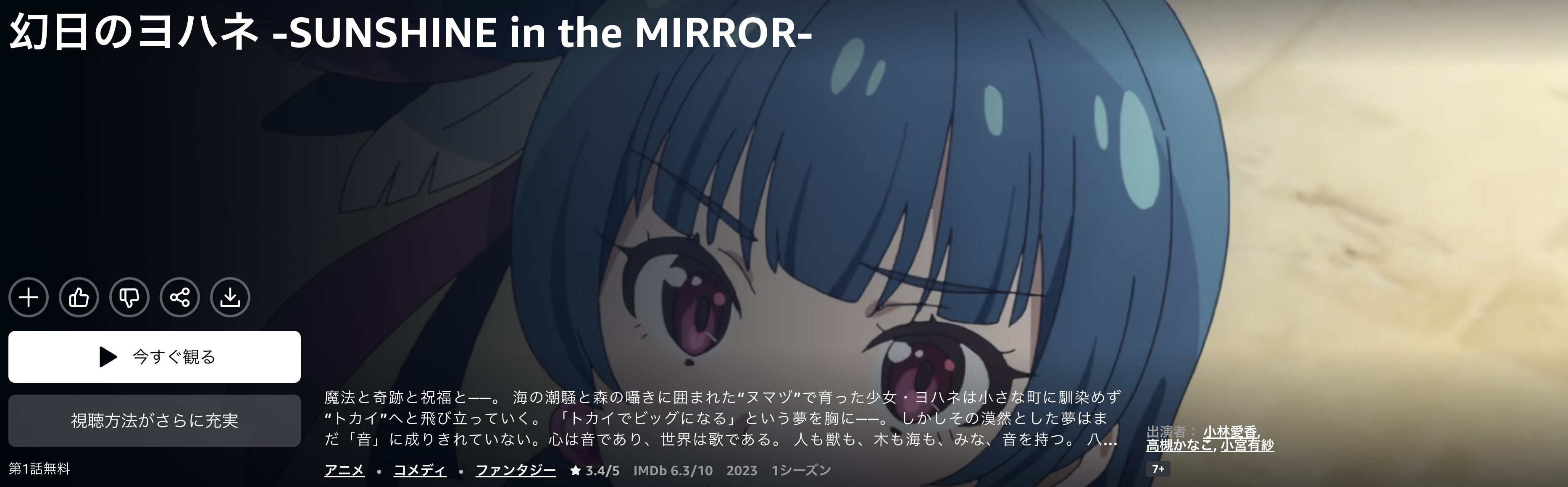 Amazonプライムの幻日のヨハネ -SUNSHINE in the MIRROR-配信画像