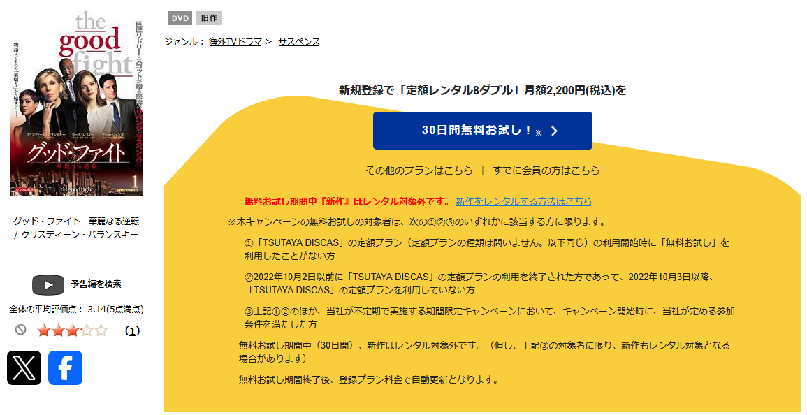 TSUTAYA DISCASのThe Good Fight／ザ・グッド・ファイト 華麗なる逆転 シーズン1