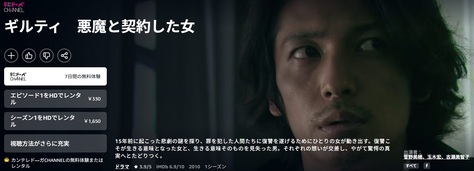 Amazonプライムのギルティ 悪魔と契約した女配信画像