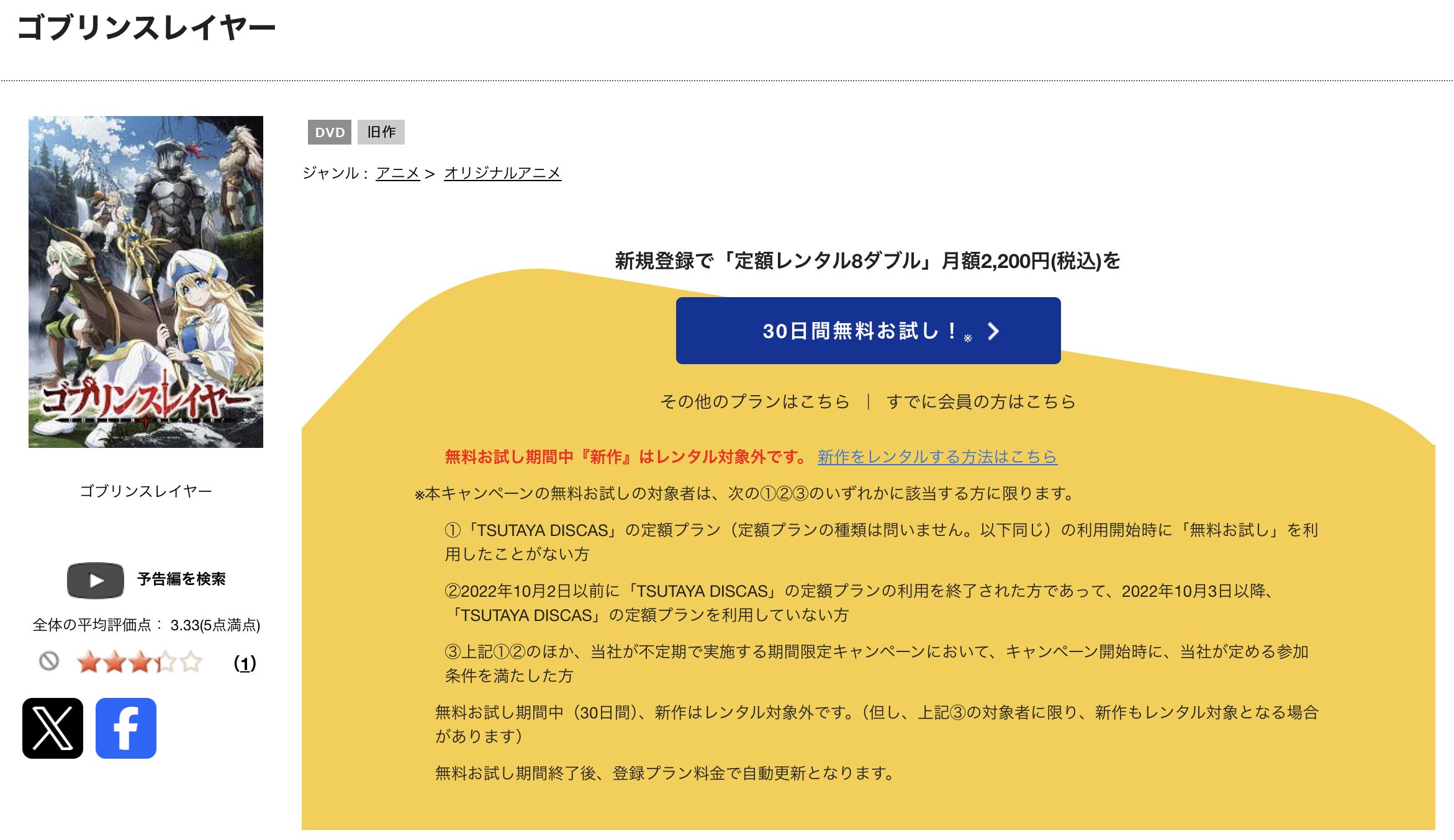 TSUTAYA DISCASのゴブリンスレイヤー(1期)