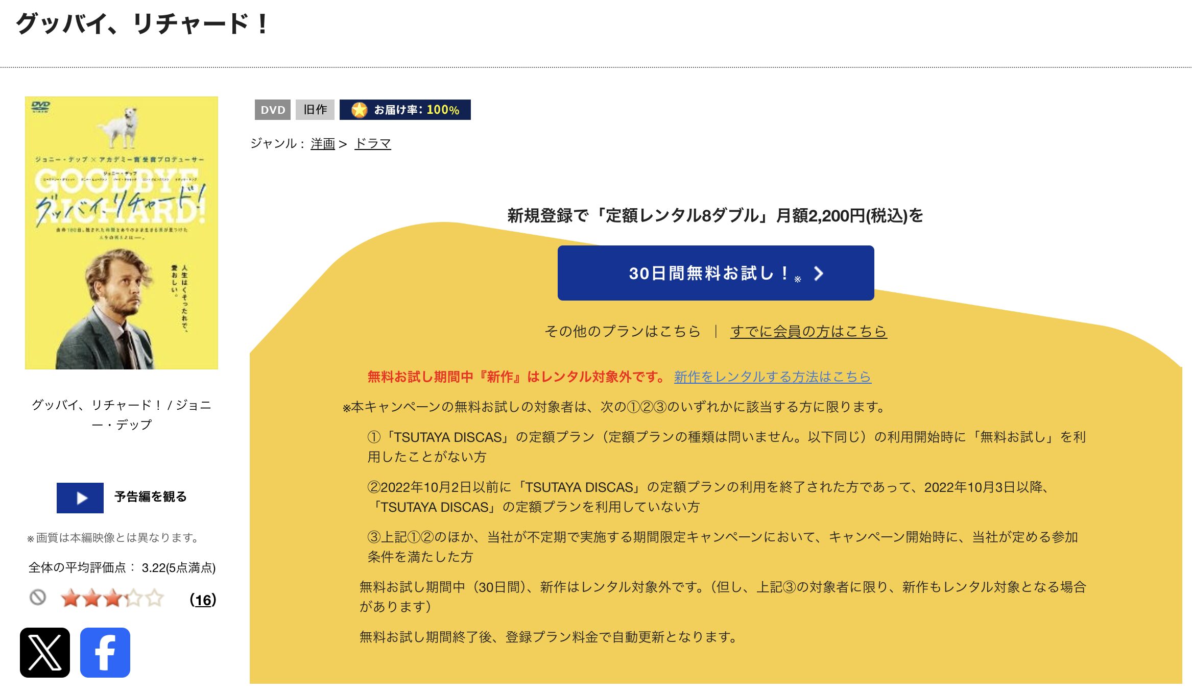 TSUTAYA DISCASのグッバイ、リチャード！