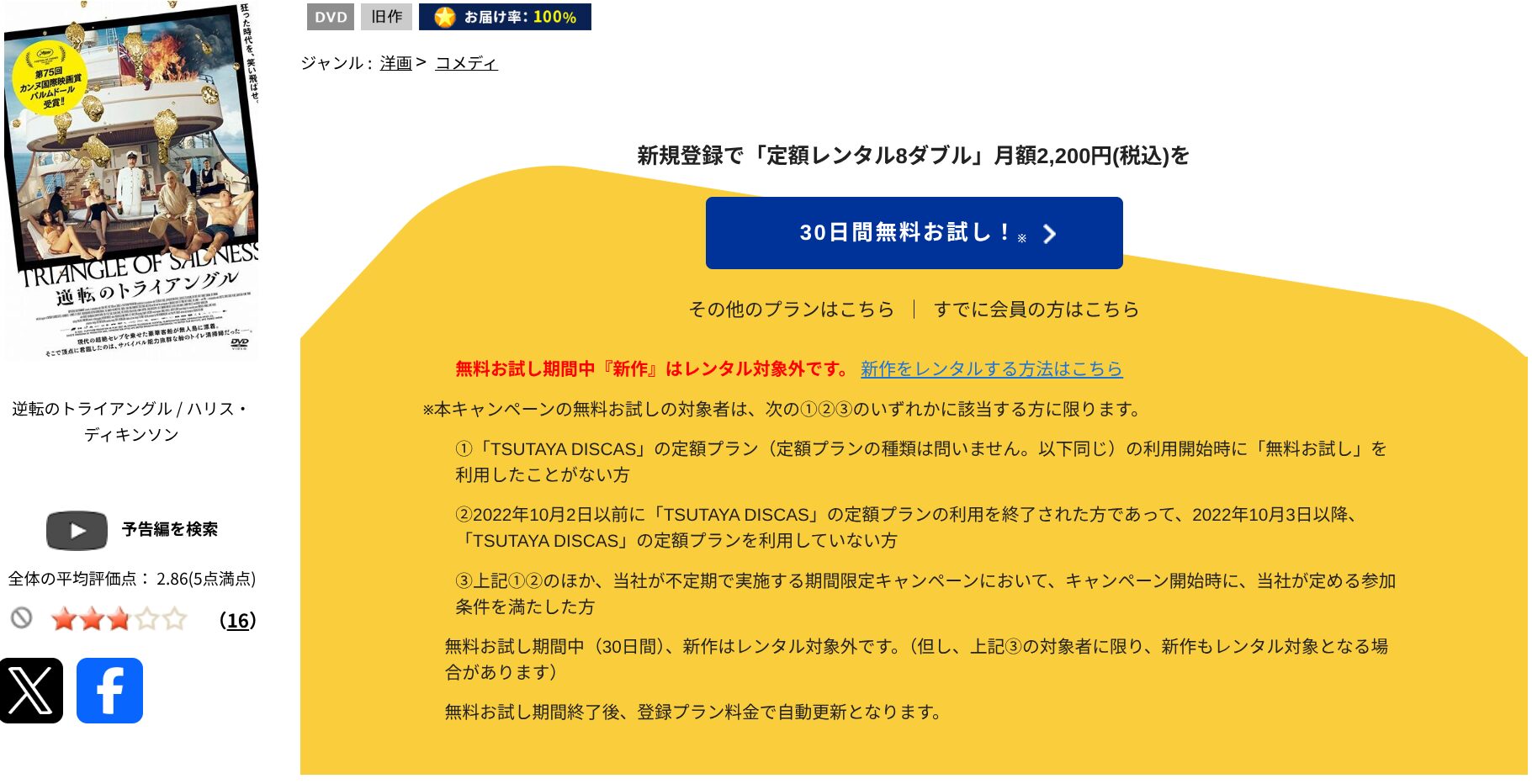 TSUTAYA DISCASの逆転のトライアングル