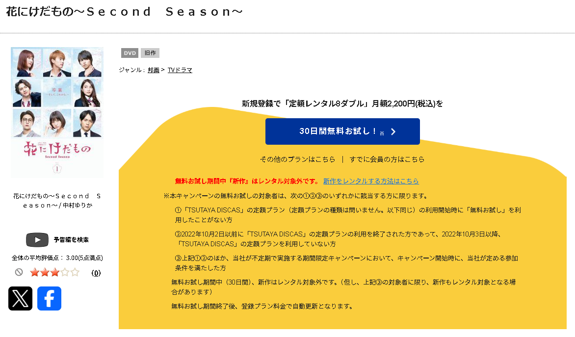TSUTAYA DISCASの花にけだもの2