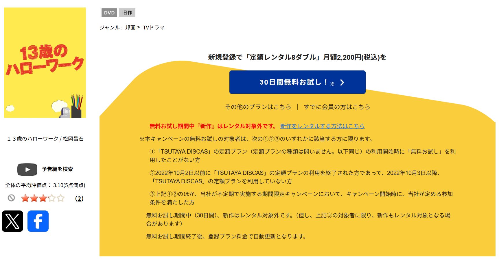 TSUTAYA DISCASの13歳のハローワーク