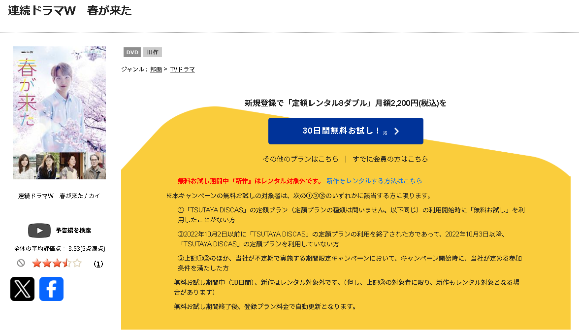 TSUTAYA DISCASの春が来た