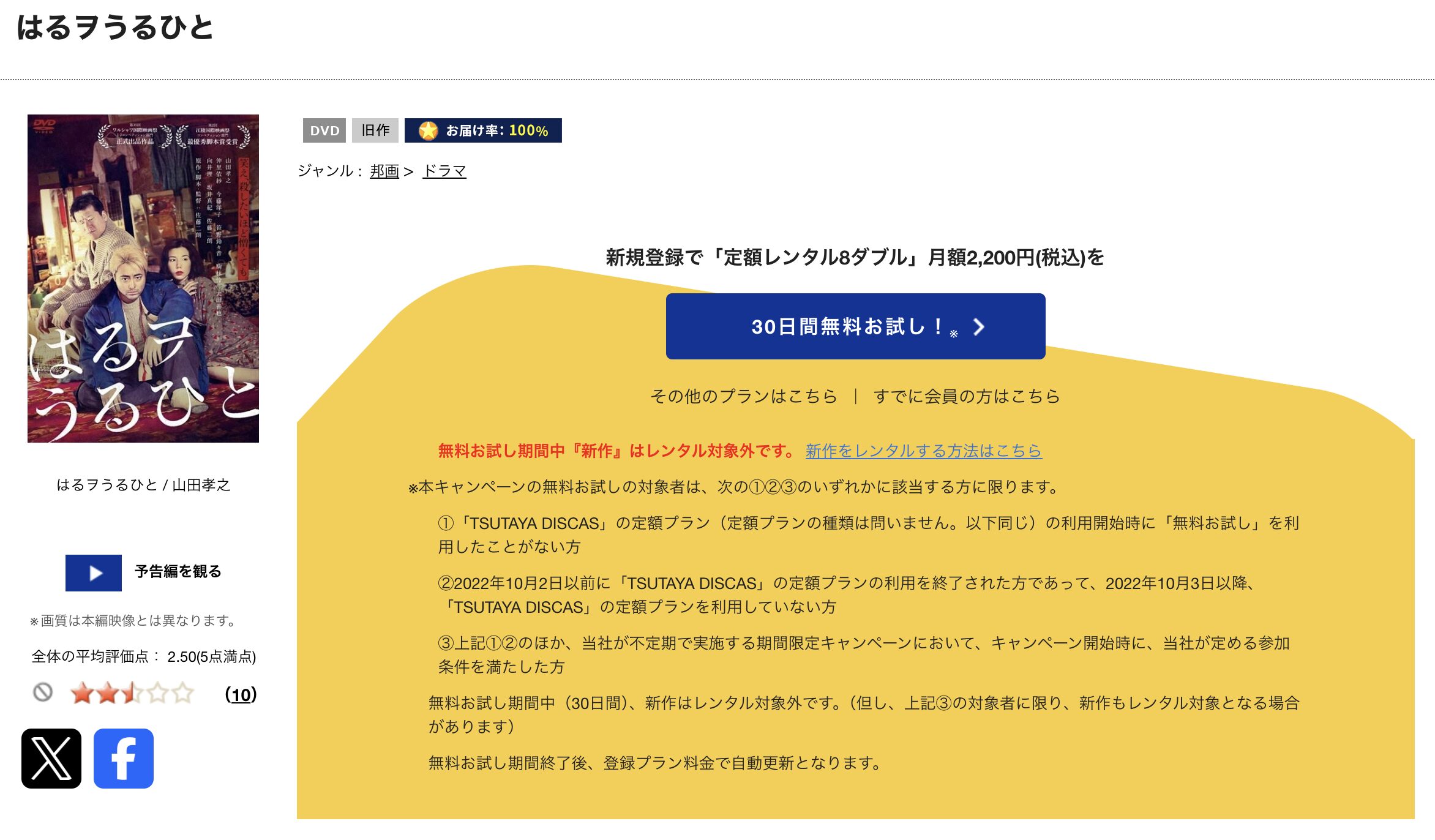 TSUTAYA DISCASのはるヲうるひと