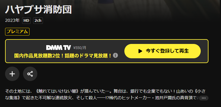 DMM TVのハヤブサ消防団配信画像