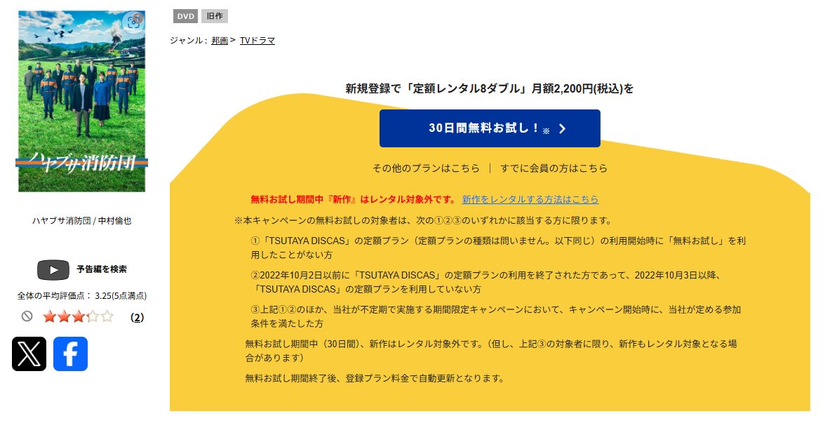 TSUTAYA DISCASのハヤブサ消防団