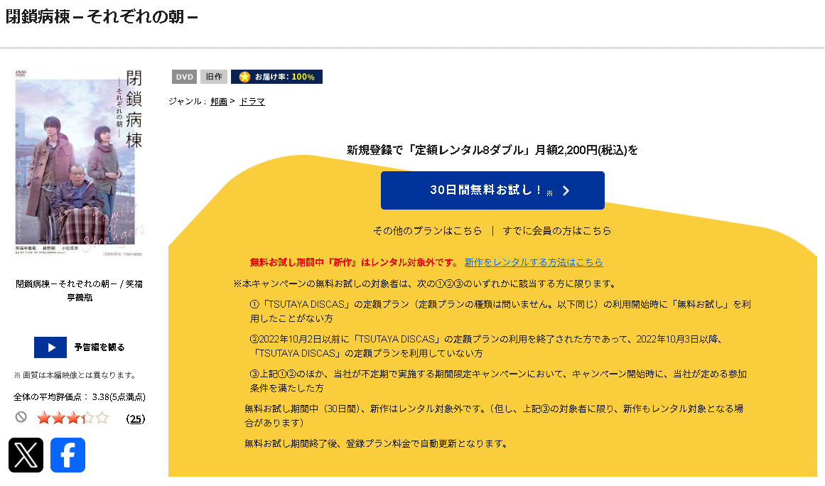 TSUTAYA DISCASの閉鎖病棟－それぞれの朝－