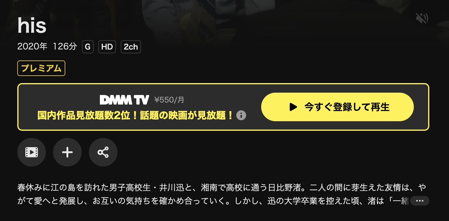 DMM TVのhis配信画像