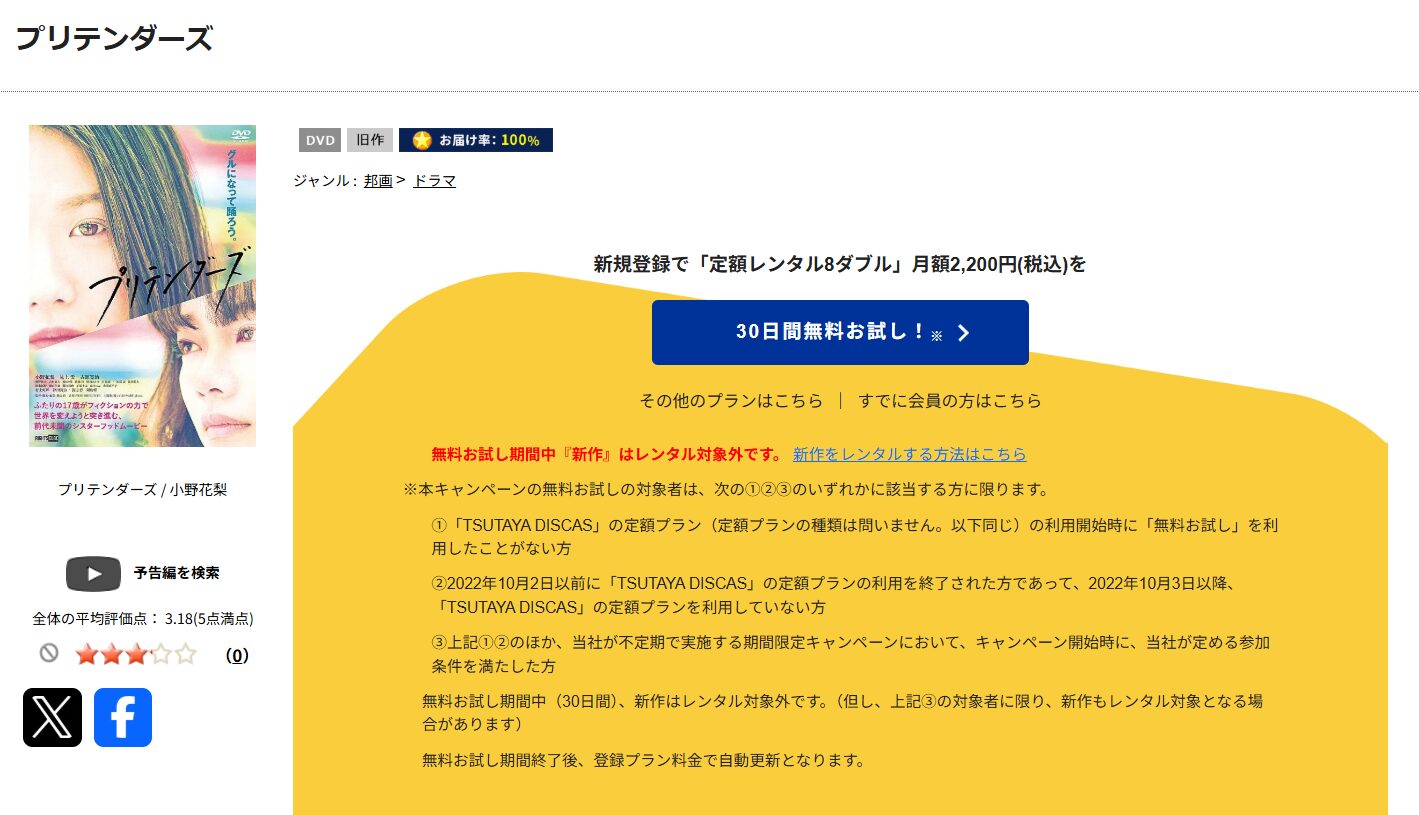 TSUTAYA DISCASのプリテンダーズ