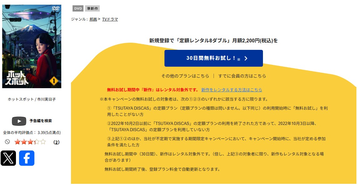 TSUTAYA DISCASのホットスポット