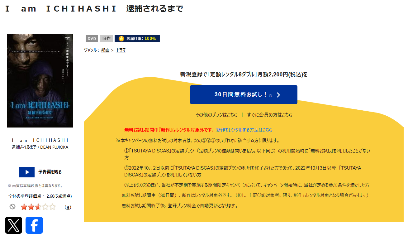 TSUTAYA DISCASのI am ICHIHASHI 逮捕されるまで