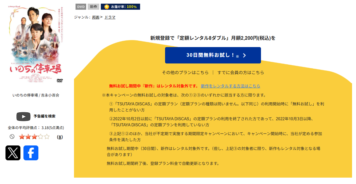 TSUTAYA DISCASのいのちの停車場