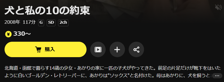 DMM TVの犬と私の10の約束配信画像