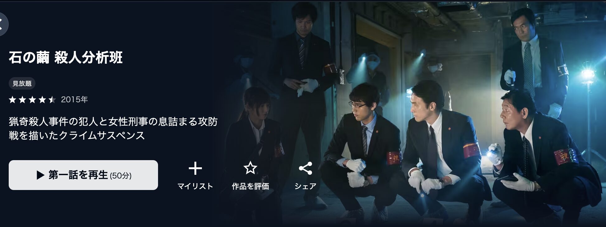 U-NEXTの石の繭 殺人分析班配信画像