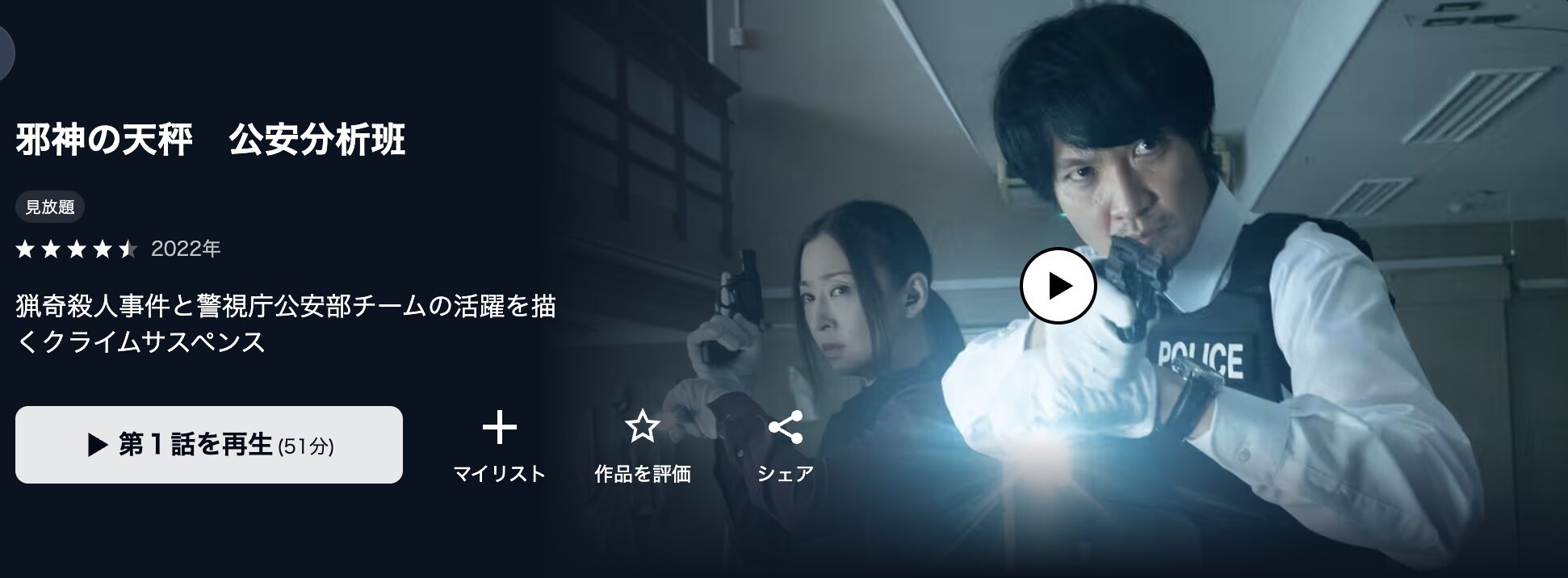 U-NEXTの邪神の天秤 公安分析班配信画像
