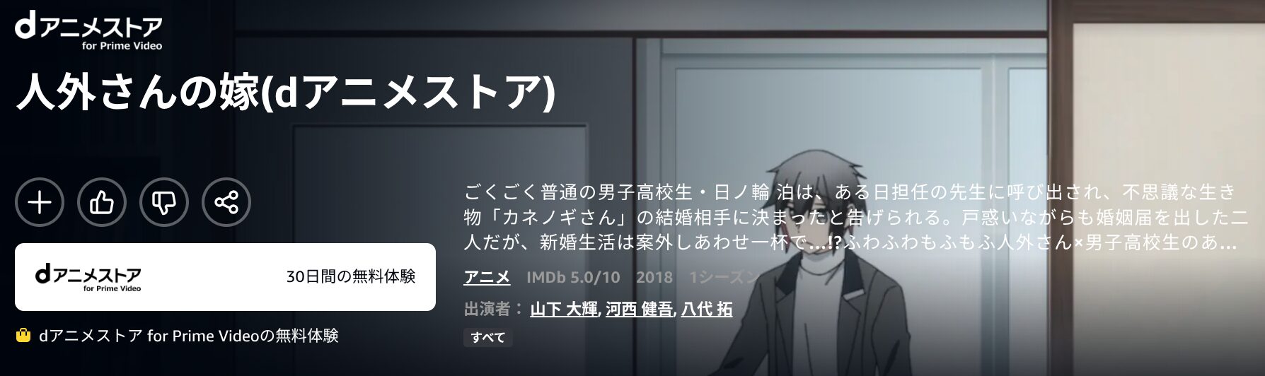 Amazonプライムの人外さんの嫁配信画像