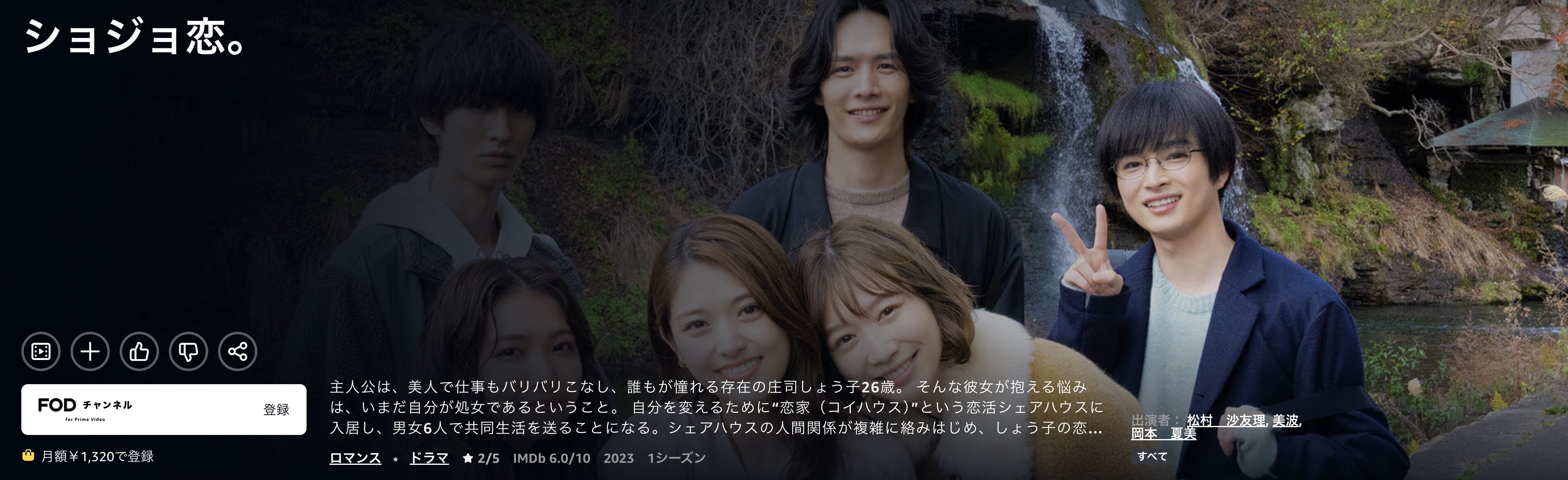 Amazonプライムのショジョ恋。配信画像