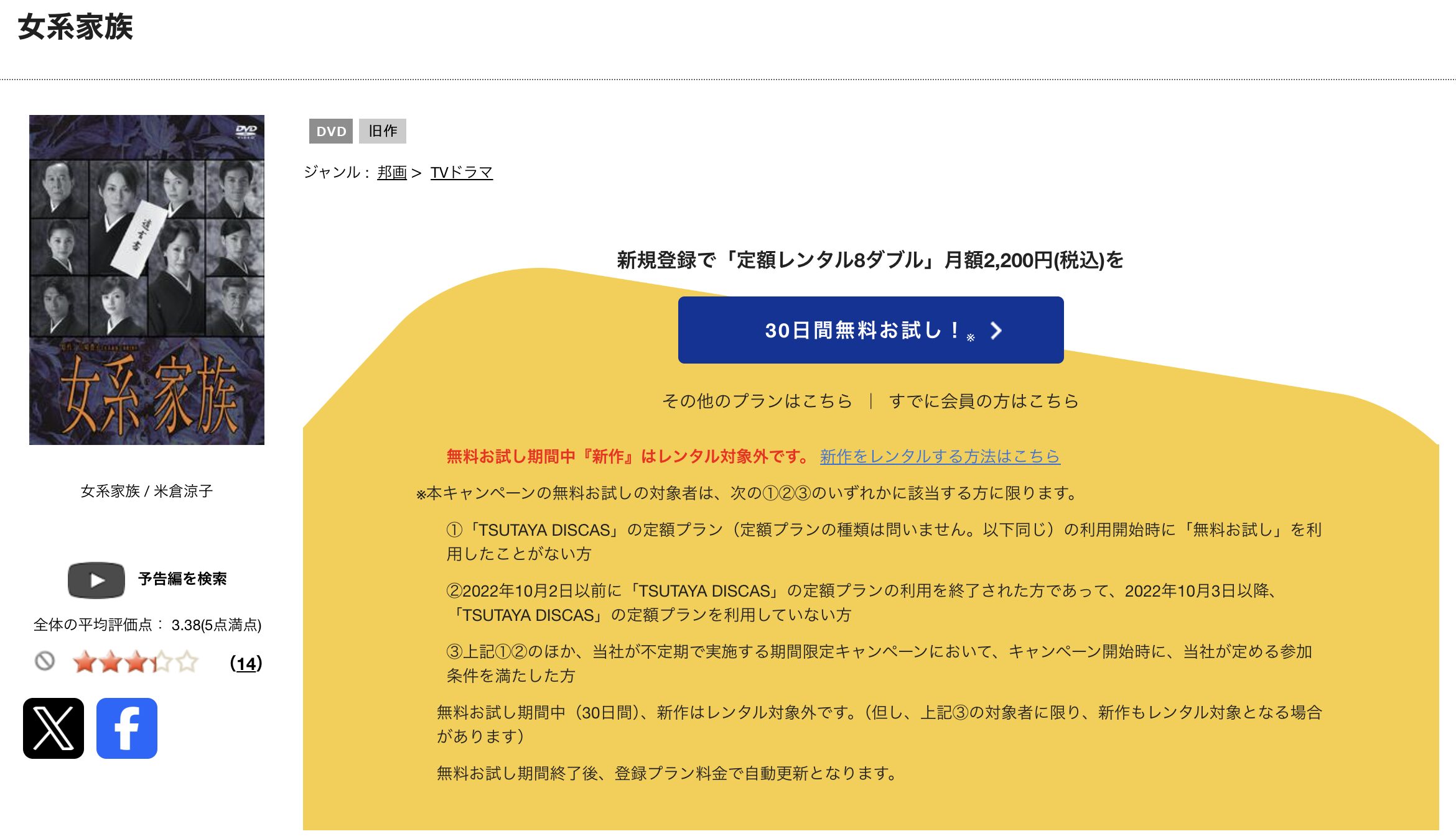 TSUTAYA DISCASの女系家族