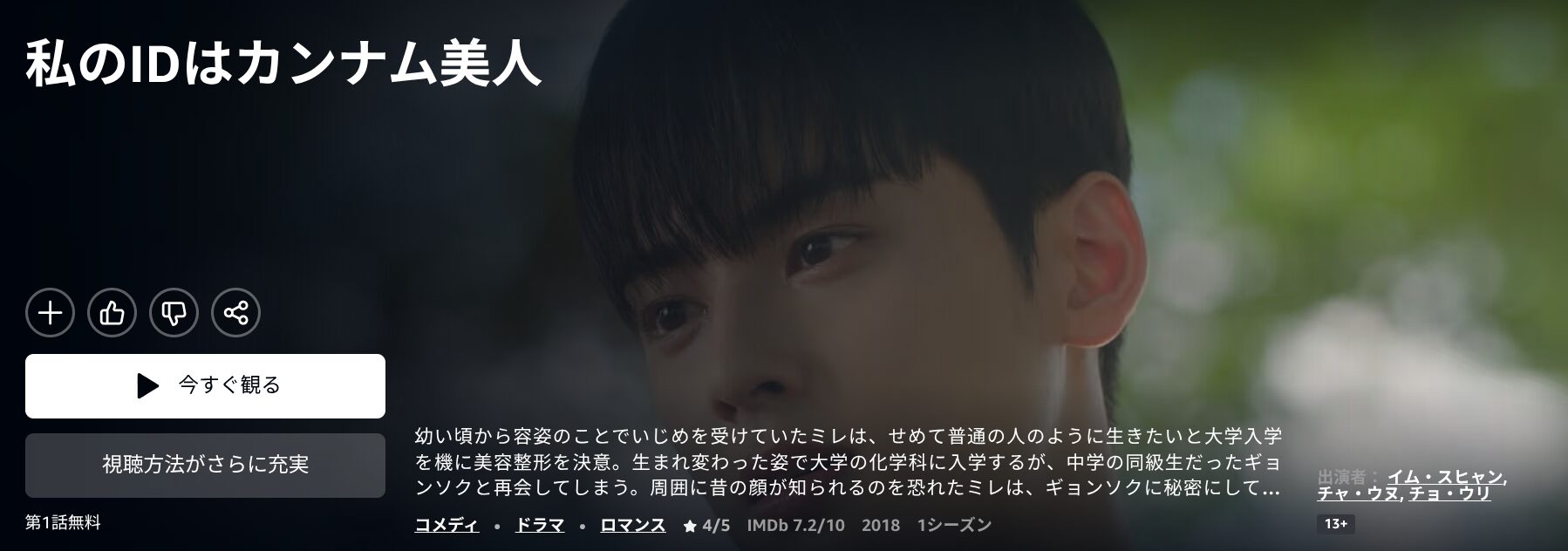 Amazonプライムの私のIDはカンナム美人配信画像