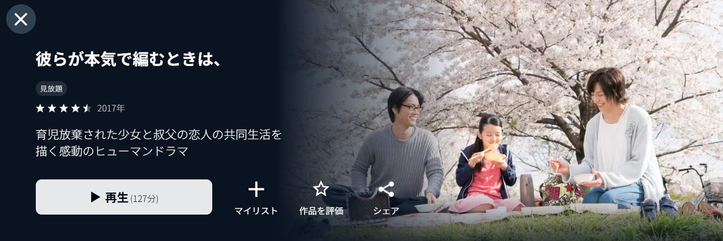 U-NEXTの彼らが本気で編むときは、配信画像