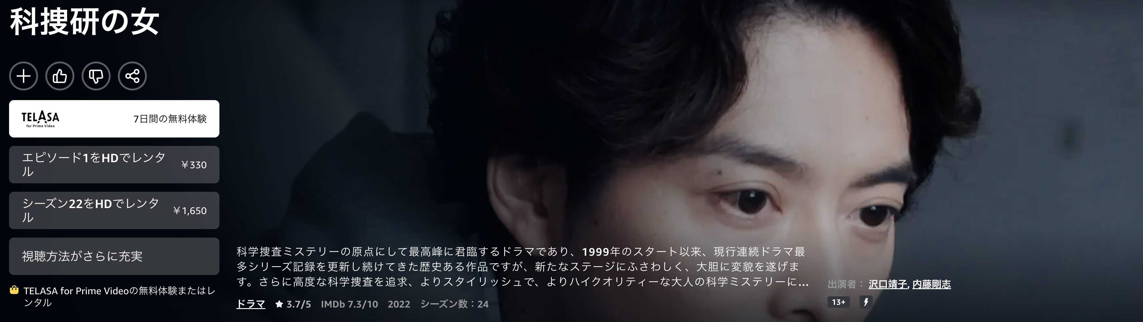 Amazonプライムの科捜研の女2022（シーズン22）配信画像