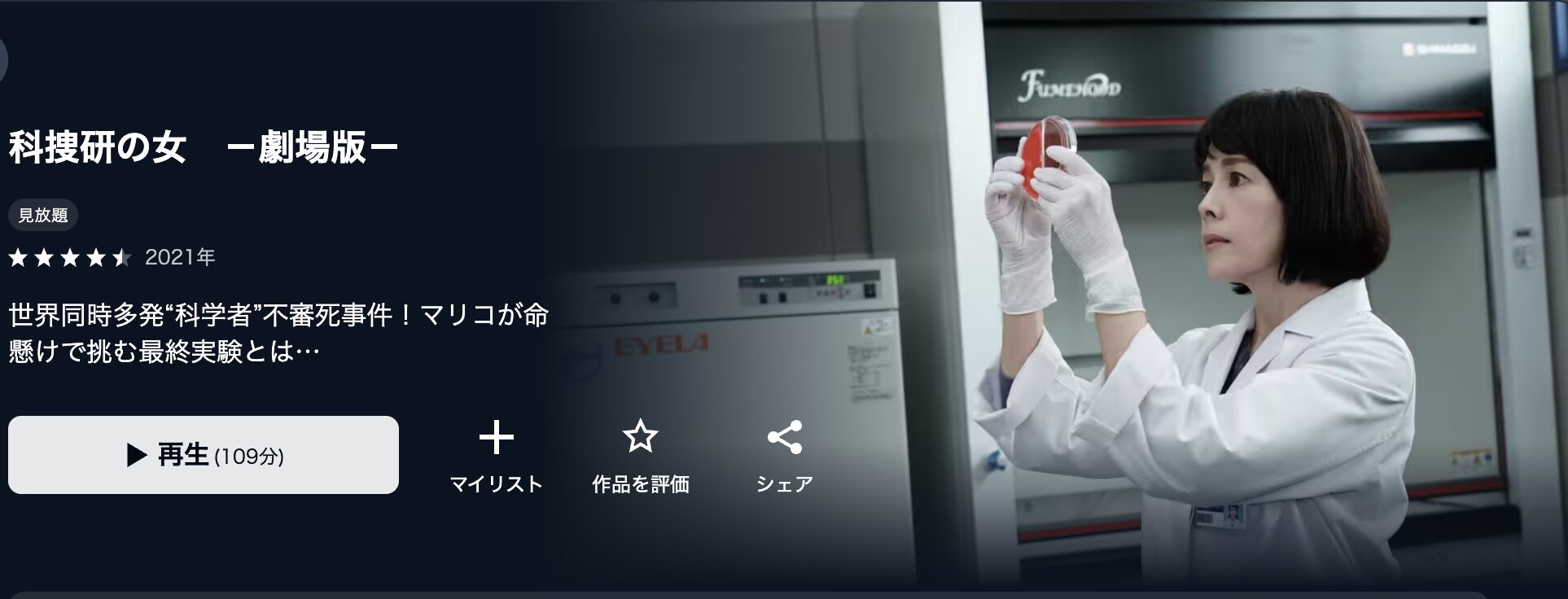 U-NEXTの科捜研の女 劇場版配信画像