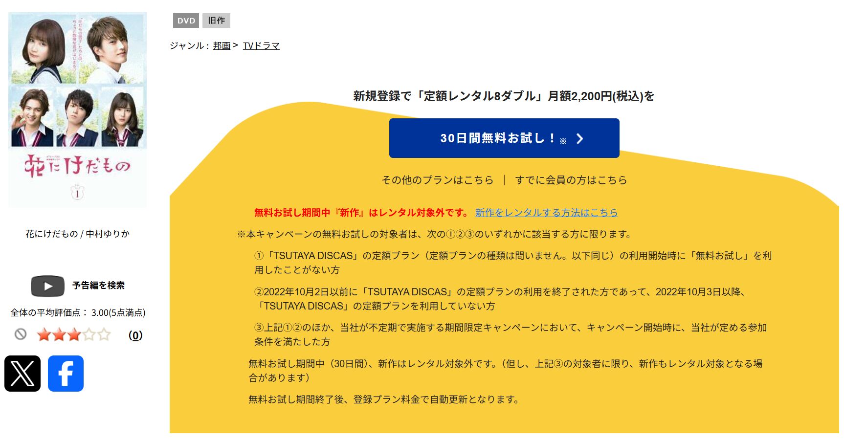TSUTAYA DISCASの花にけだもの